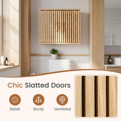 Bathroom Wall Cabinet, Wooden Over the Toilet Storage Organizer