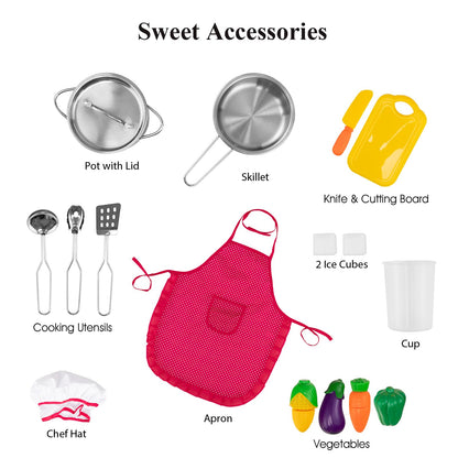 Kids Corner Kitchen Playset with Apron and Chef Hat