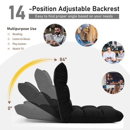 14-Positions Adjustable Lazy Floor Sofa Bed