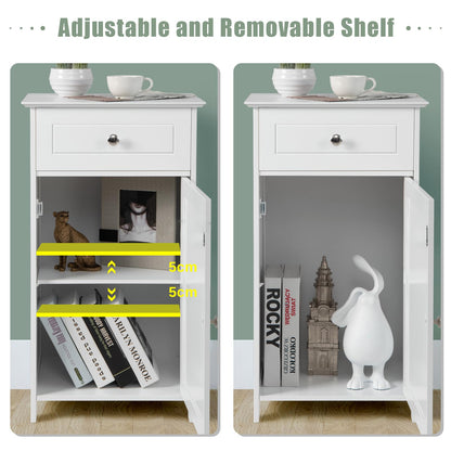 Bathroom Floor Cabinet, Freestanding Storage Cupboard with Drawer