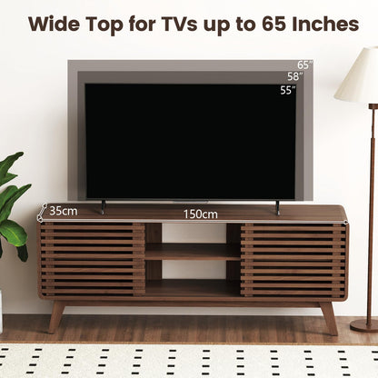 TV Stand for TVs up to 65 Inches Entertainment Center with Sliding Doors