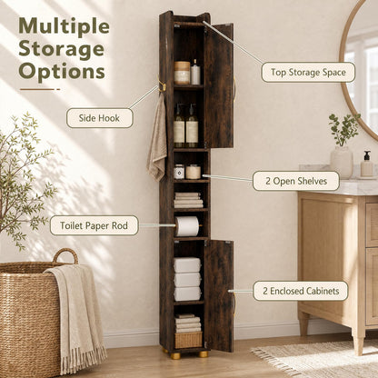 Tall Bathroom Cabinet, Slim Bathroom Storage