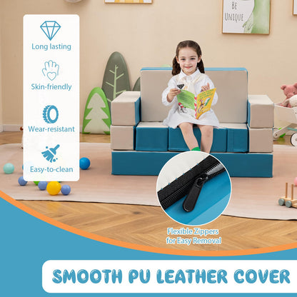 8-Piece Climb and Crawl Foam Set 4 in 1 Convertible Children Soft Play Blocks