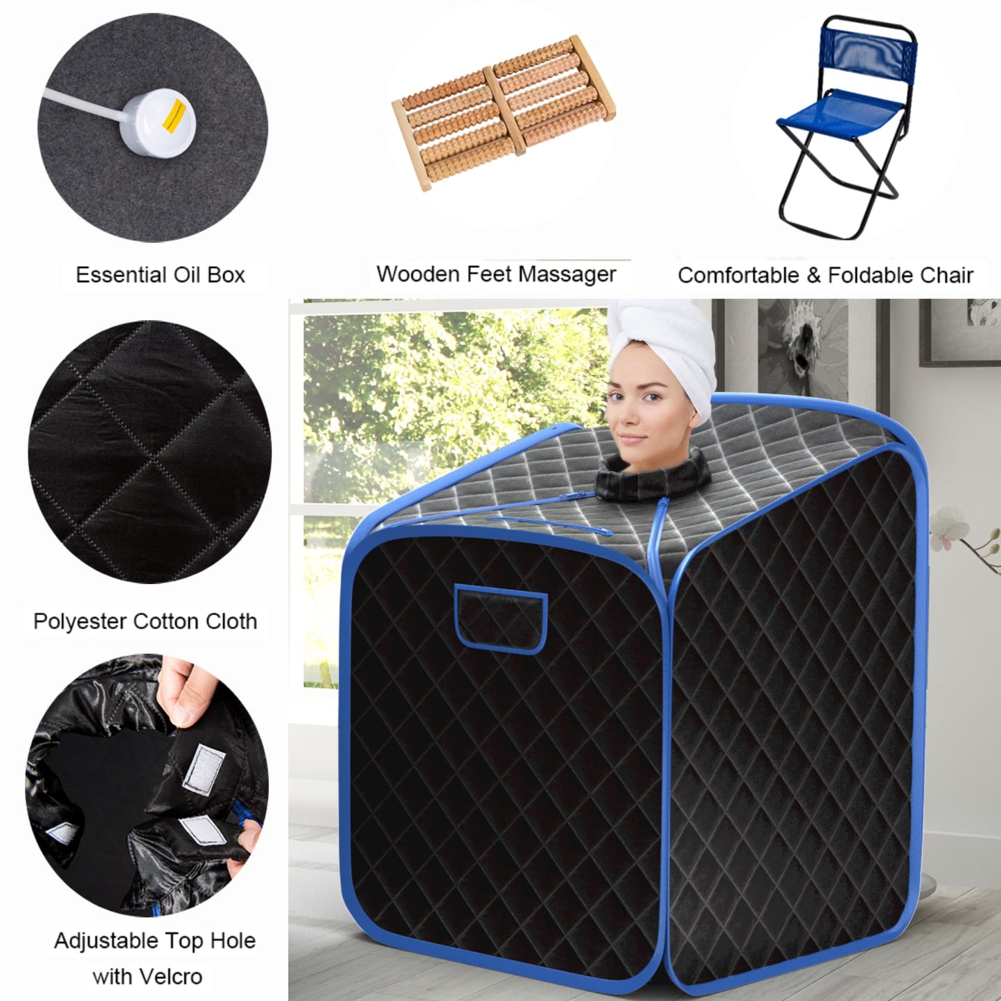 Portable Steam Sauna Tent Private Sauna Spa with Adjustable Temperature