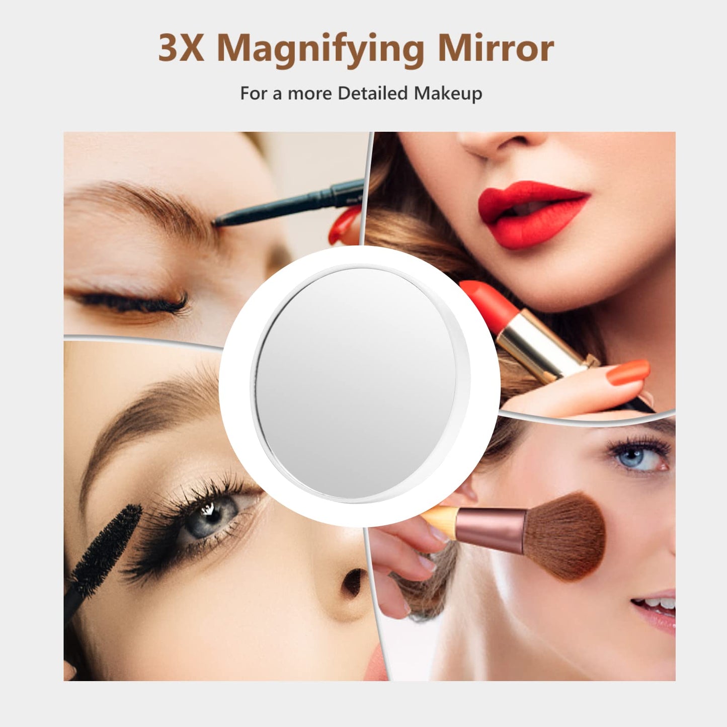 Vanity Mirror with Lights, Large Lighted Makeup Mirror with 18 LED Bulbs