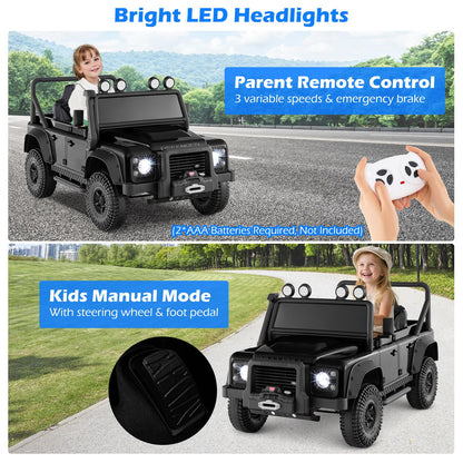 12V Kids Ride on Car, Land Rover Licensed Electric Cars with Remote Control