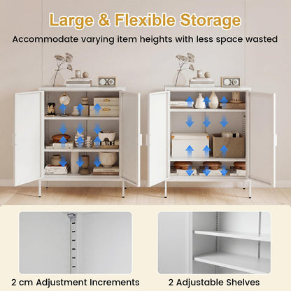 Metal Buffet Sideboard with 2 Doors and Adjustable Shelves