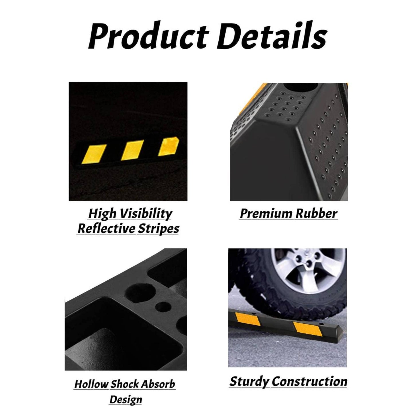 182cm Parking Guide Block with Yellow Reflectors