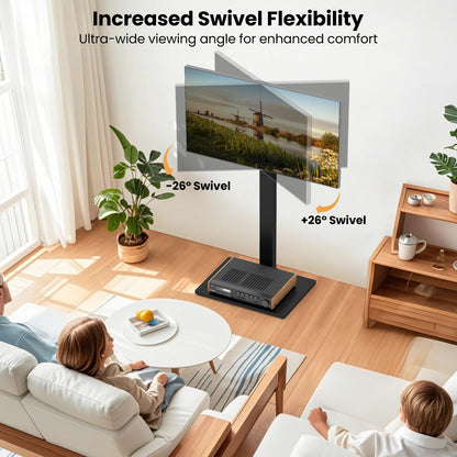 Height Adjustable Floor TV Stand with AV Shelf