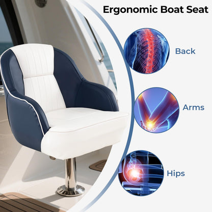 Pontoon Boat Chair with Thickened Sponge Padding