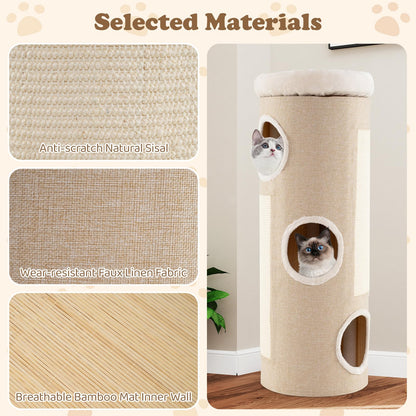 4-Level Cat House for Indoor Cats with Removable Perch
