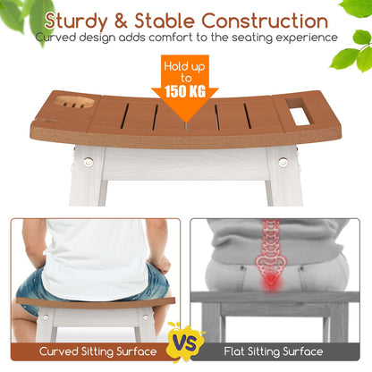 HIPS Slatted Spa Bath Stool Seat with Storage Shelf