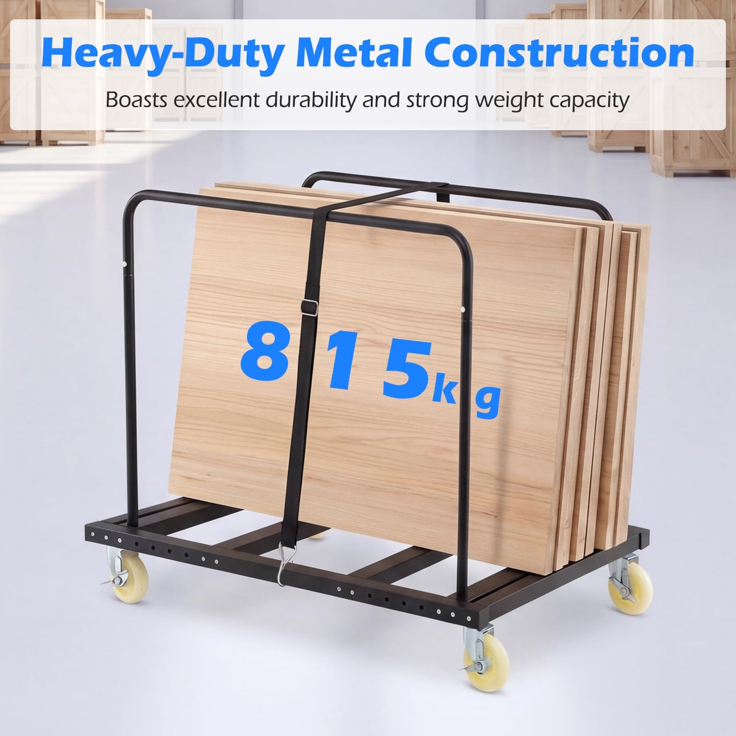 Folding Table Cart, Heavy Duty Table Dolly with Lockable Swivel Wheels