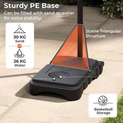 Portable Kids Basketball Hoop Outdoor with Shatterproof PC Backboard and Wheels