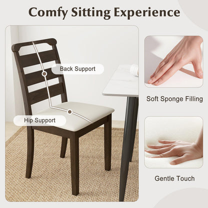 Modern Dining Chair Set of 2 Upholstered Farmhouse Chairs with Rubber Wood Frame