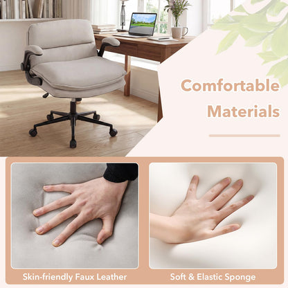 Criss Cross Office Chair on Wheels, Wide Seat Desk Chair