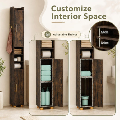 Tall Bathroom Cabinet, Slim Bathroom Storage