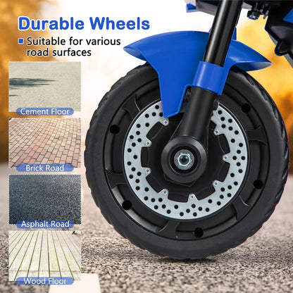 3 Wheel Toddler Ride on Motorcycle with Detachable Training Wheels