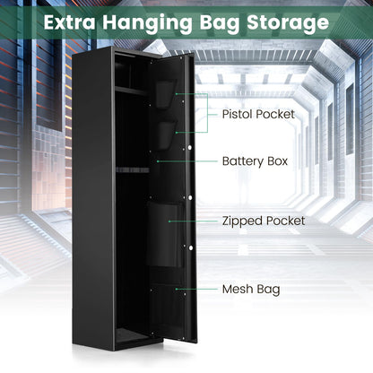 5-Rifle Long Heavy Duty Gun Cabinet with Digital Keypad