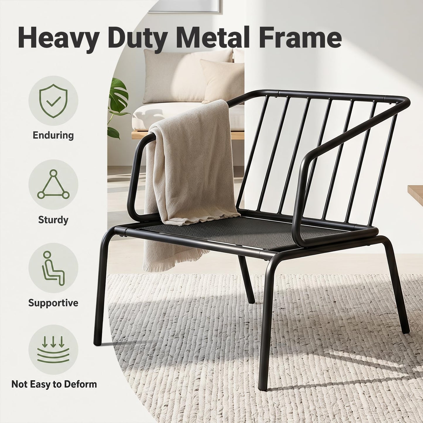 3-Piece Patio Bistro Set, Garden Furniture Set with Padded Cushions