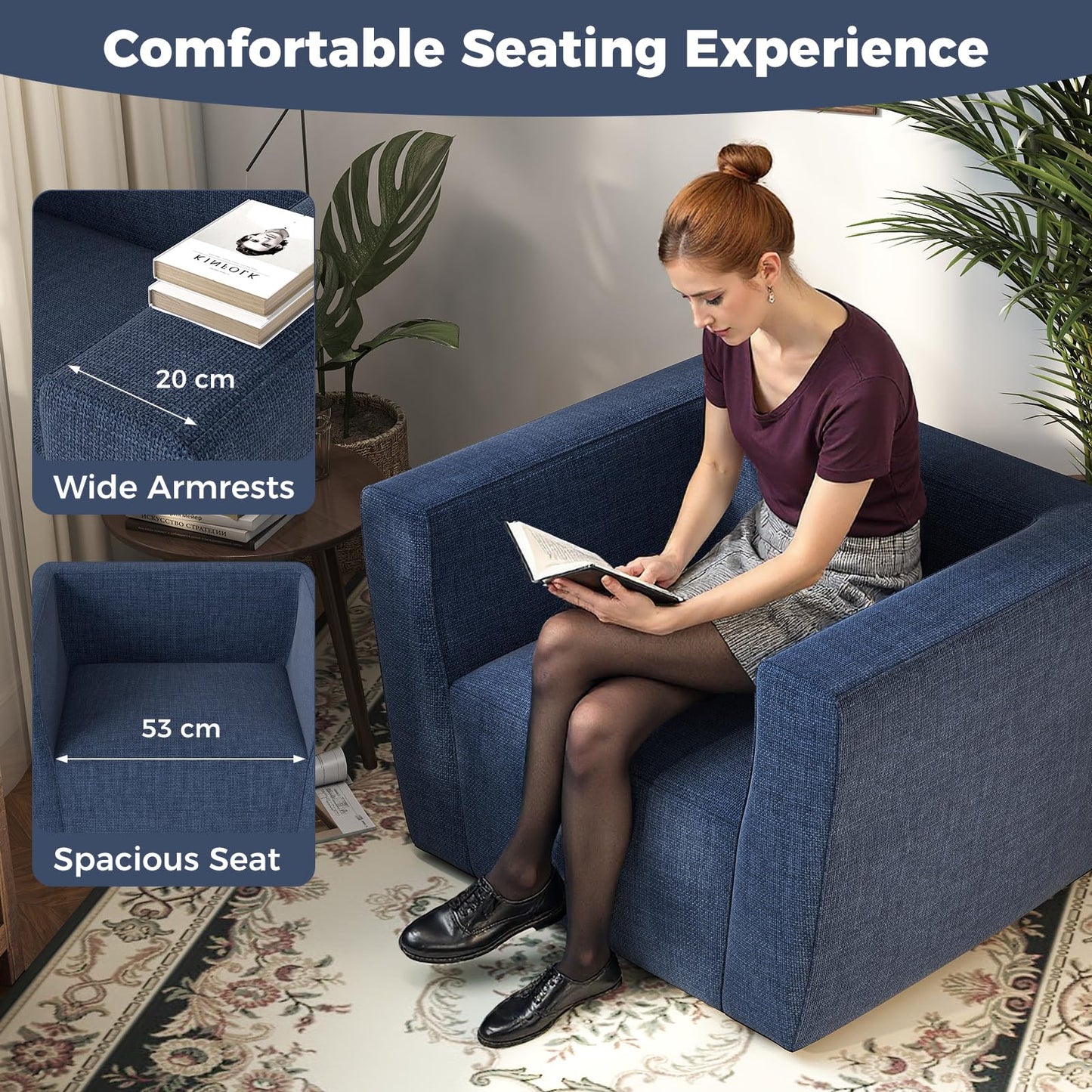 Inflatable Sofa Portable Blow Up Couch with Detachable Cover Single Lounger Air Sofa Chair
