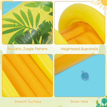Inflatable Play Center, Jungle Animal Spray Paddling Pool with Slide & Sprinkle
