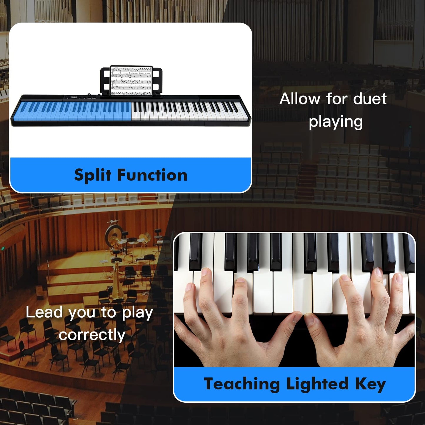 88 Key Electronic Keyboard with Storage Bag for Kids and Adults