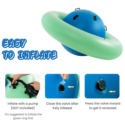 Inflatable Dome Rocker Bouncer for Kids with 6 Built-in Handles