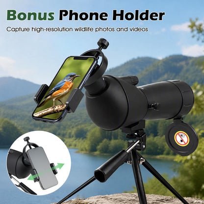 20-60x60 HD Spotting Scope with Tripod and Phone Adapter for Birds
