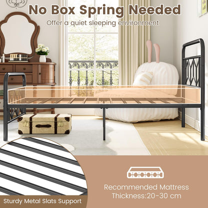 Giantex 3FT/4FT6/5FT Metal Platform Bed Base with High Headboard