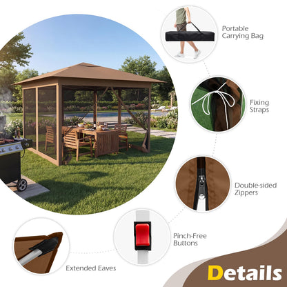 Pop up Gazebo, UPF50+ Sun-Protective Height Adjustable Pavilion Canopy Tent