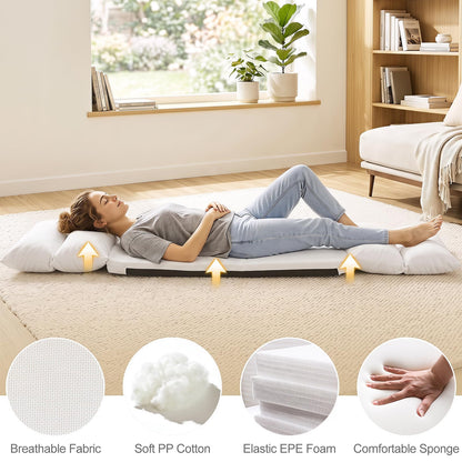 2-In-1 Adjustable Single Lazy Sofa Bed Chair