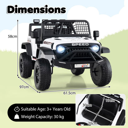 24V Kids Ride on Car with Remote Control, LED Lights, Horn