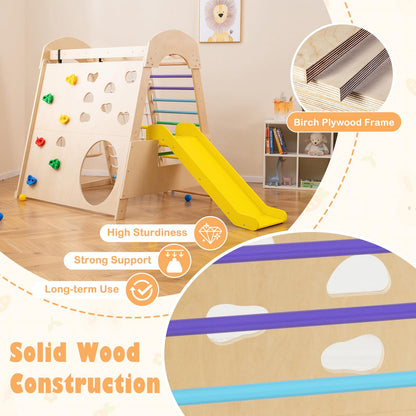 8-in-1 Indoor Jungle Gym Wooden Playground