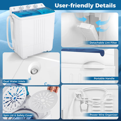 Portable Washing Machine with Drain Pump for Apartment Dorm
