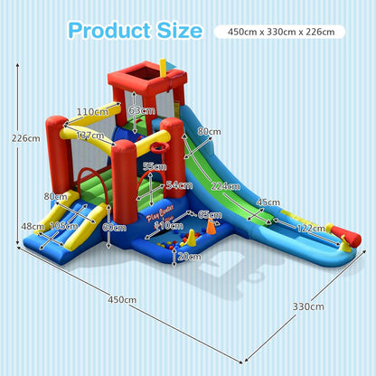 9 in 1 Giant Kids Bounce House with Water Slide without Blower