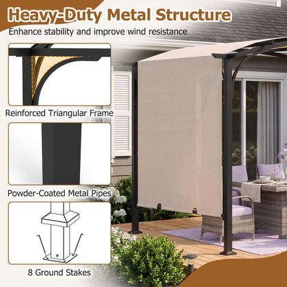 Retractable Pergola, Large Garden Pergola with Sun Shade Canopy, Outdoor Arched Patio Shelter