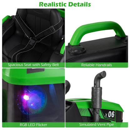 24V Ride On Tractor with RGB LED Headlights and Parent Remote Control