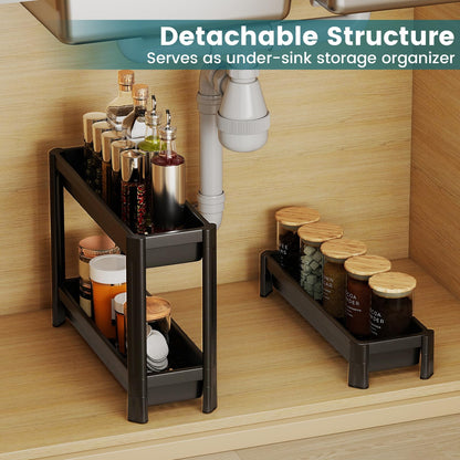 Slim Rolling Storage Cart 3/4-Tier Bathroom Organizer with Handles and Wheels
