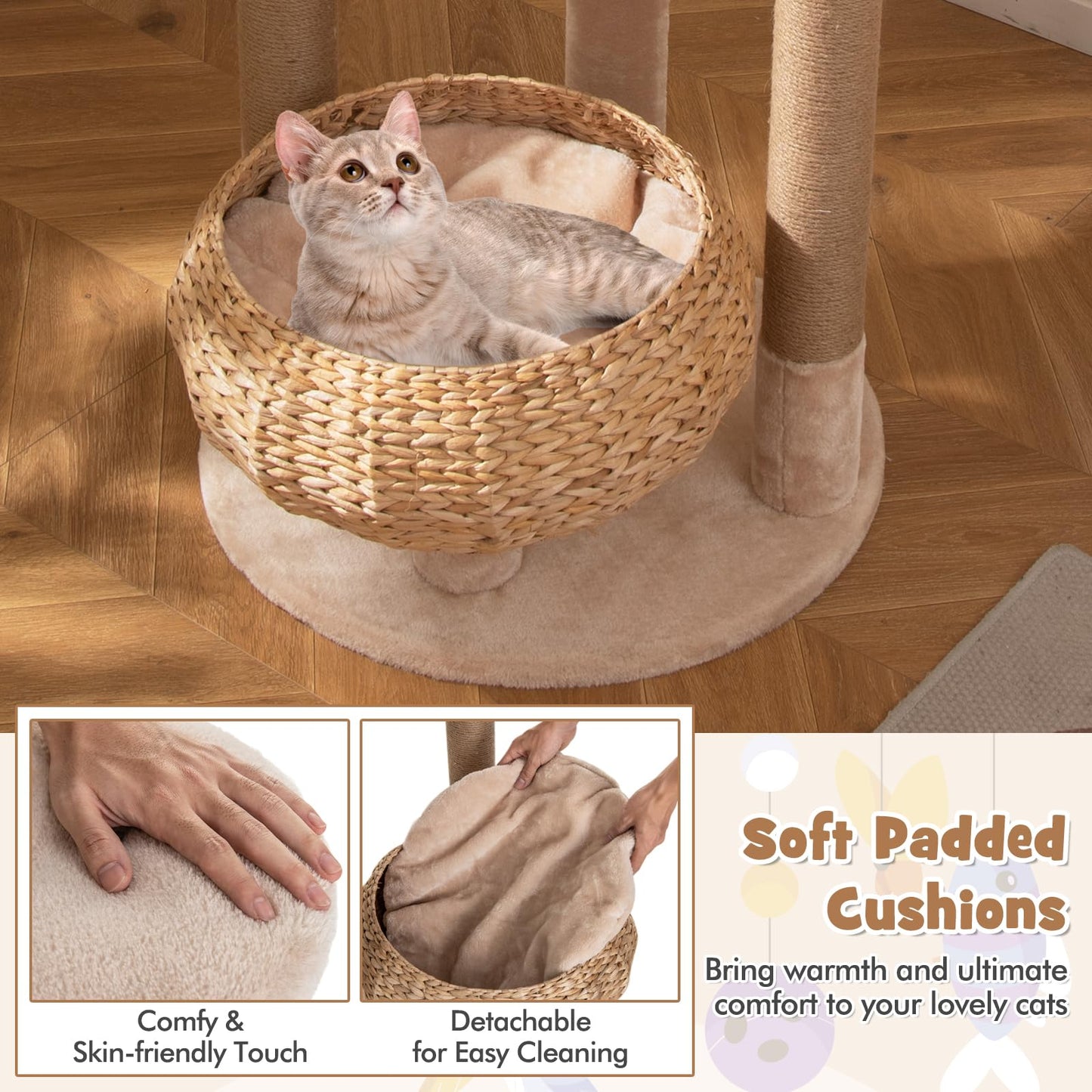 164cm Cats Climbing Tower with Jute Scratching Posts