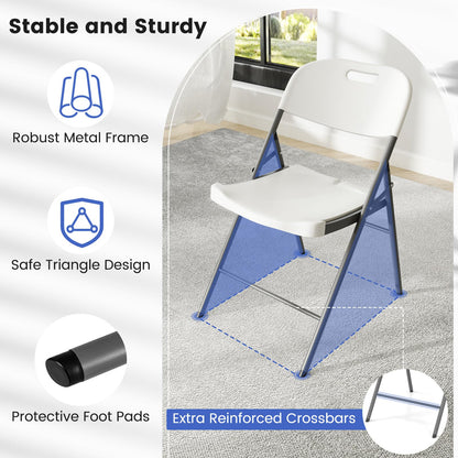 HDPE Portable Dining Chairs Set of 4 with Contoured Seat