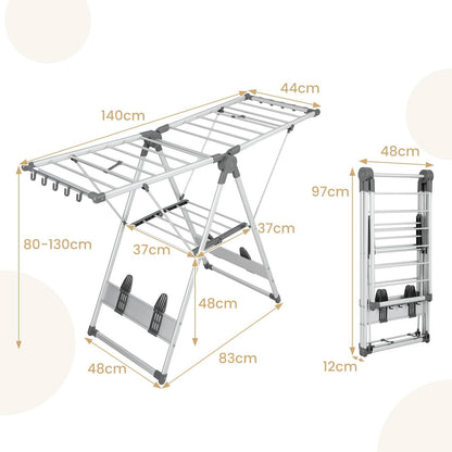 2 Layer Aluminum Folding Clothes Drying Rack