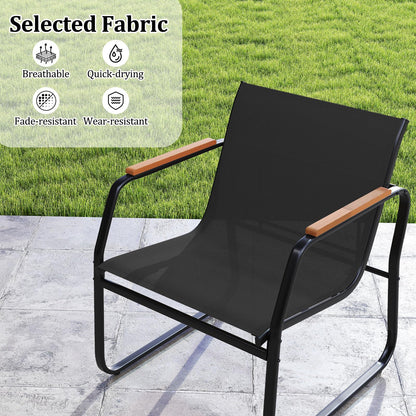 Giantex 3-Piece Patio Bistro Set, Garden Furniture Set with Coffee Table and Chairs
