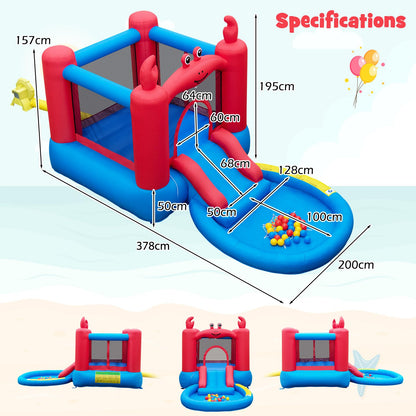 Crab-themed Water Park with Slide and Splashing Pools