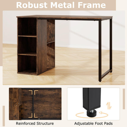 115 CM Computer Desk with 5 Storage Compartments