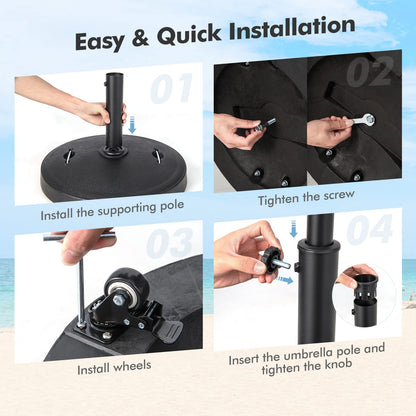 Heavy Duty Umbrella Stand Holder with Wheels
