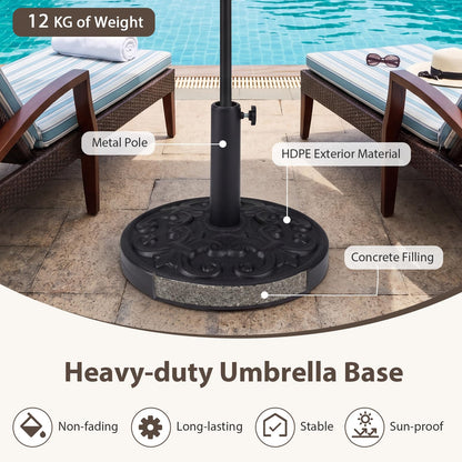 Round Parasol Base, 38mm Heavy Duty Umbrella Stand