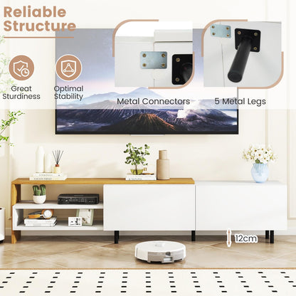 TV Stand for 80 Inches TVs with Storage Shelves and Cabinets