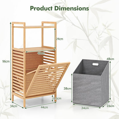Tilt out Laundry Hamper with 2 Tier Storage Shelves