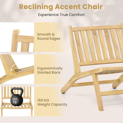 Teak Wood Outdoor Chair for Patio Lawn Garden